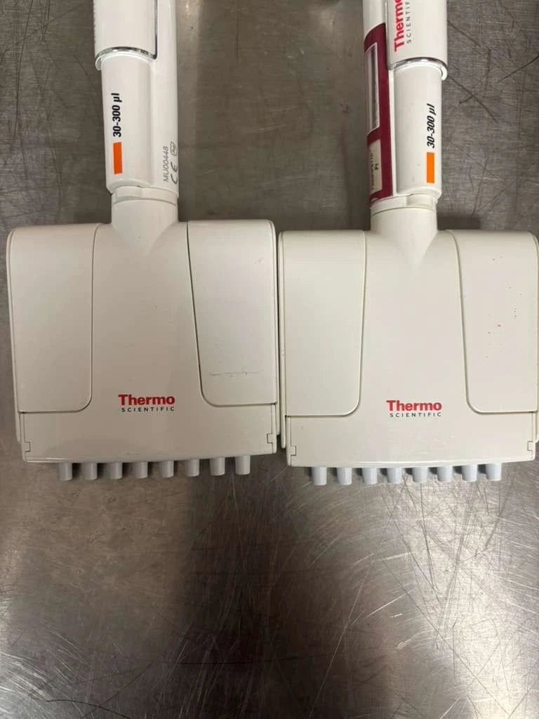 Set of 3 ThermoF1 finnpipette multichannel Pipette 30-300ul 8-12channel