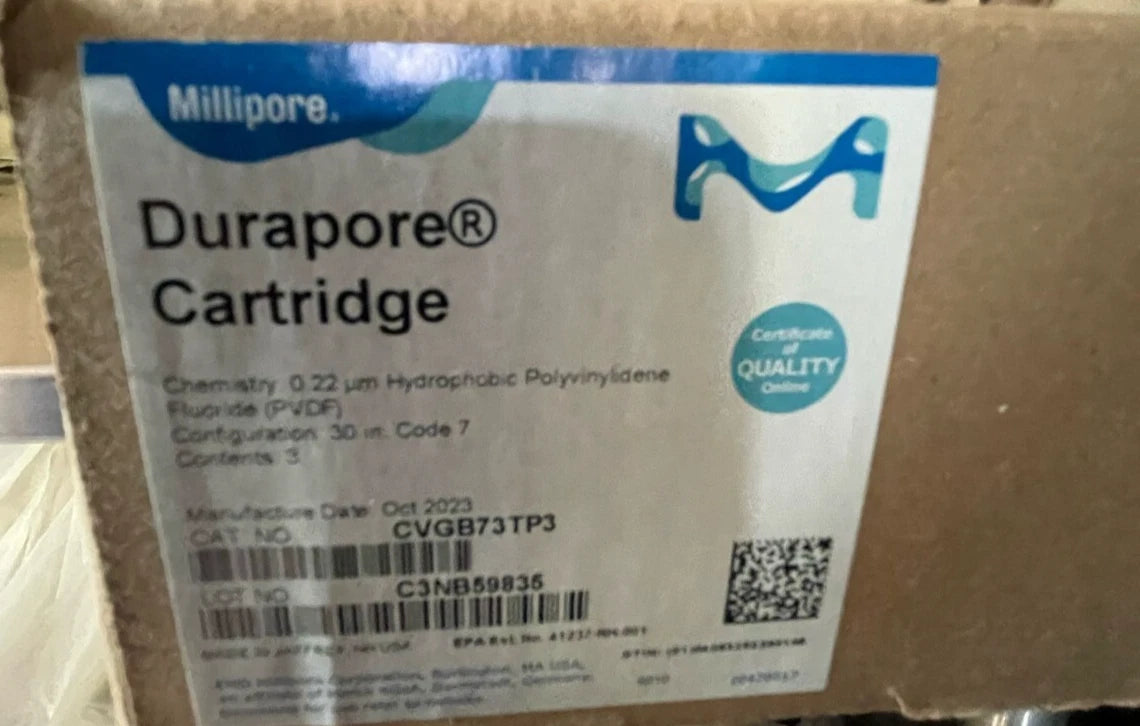 Durapore® Cartridge Filter 30 in. 0.22 µm CVGL73TP3, 3 Cartridges NEW