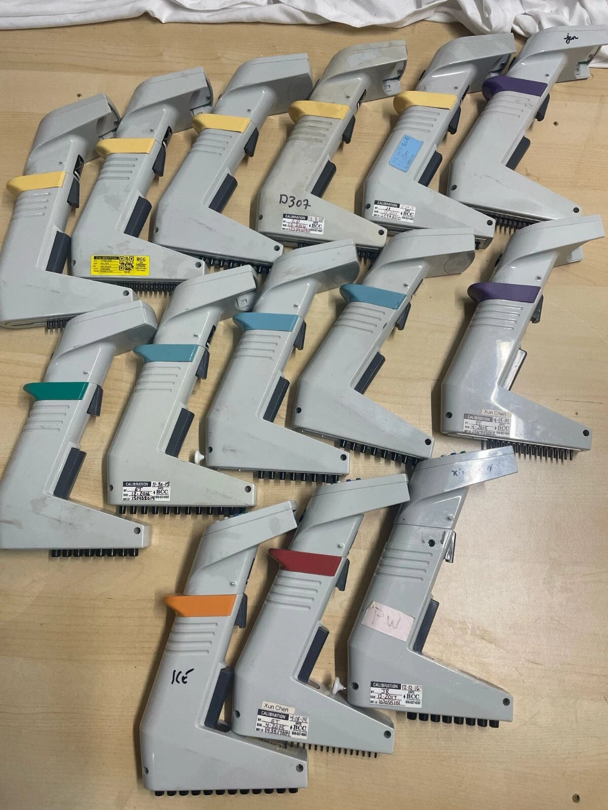Lot of 14 - Thermo Matrix and Matrix 2 Electronic Multi-Channel Pipettes
