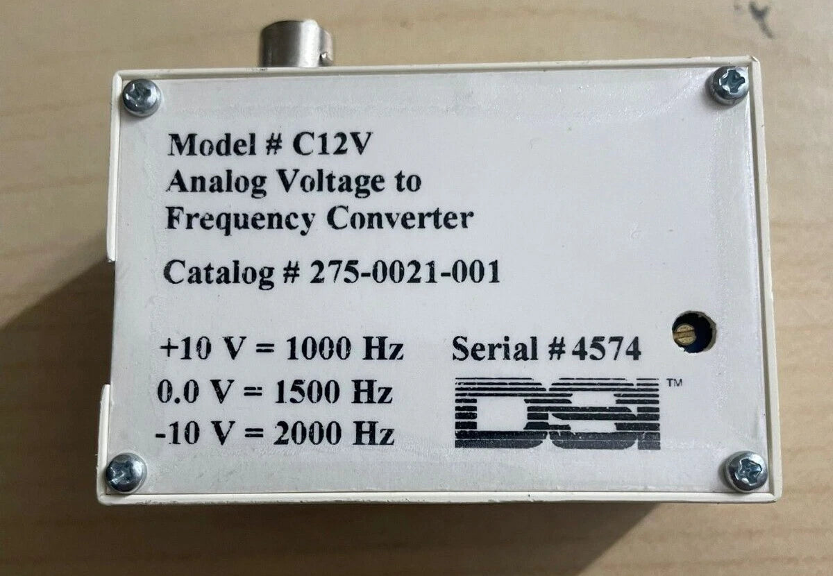 DSI Analog Voltage to Frequency Converter Model C12V Catalog 275-0021-001