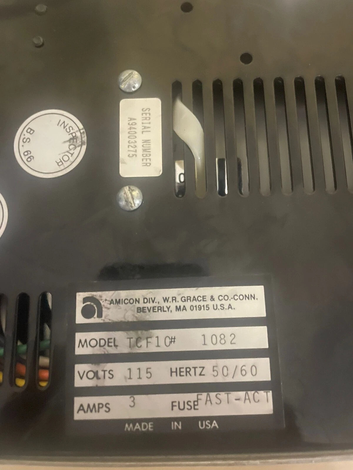 Amicon Model LP-1 Peristaltic Pump + Cole Parmer Pump Heads 7015-21 TCF10#1082