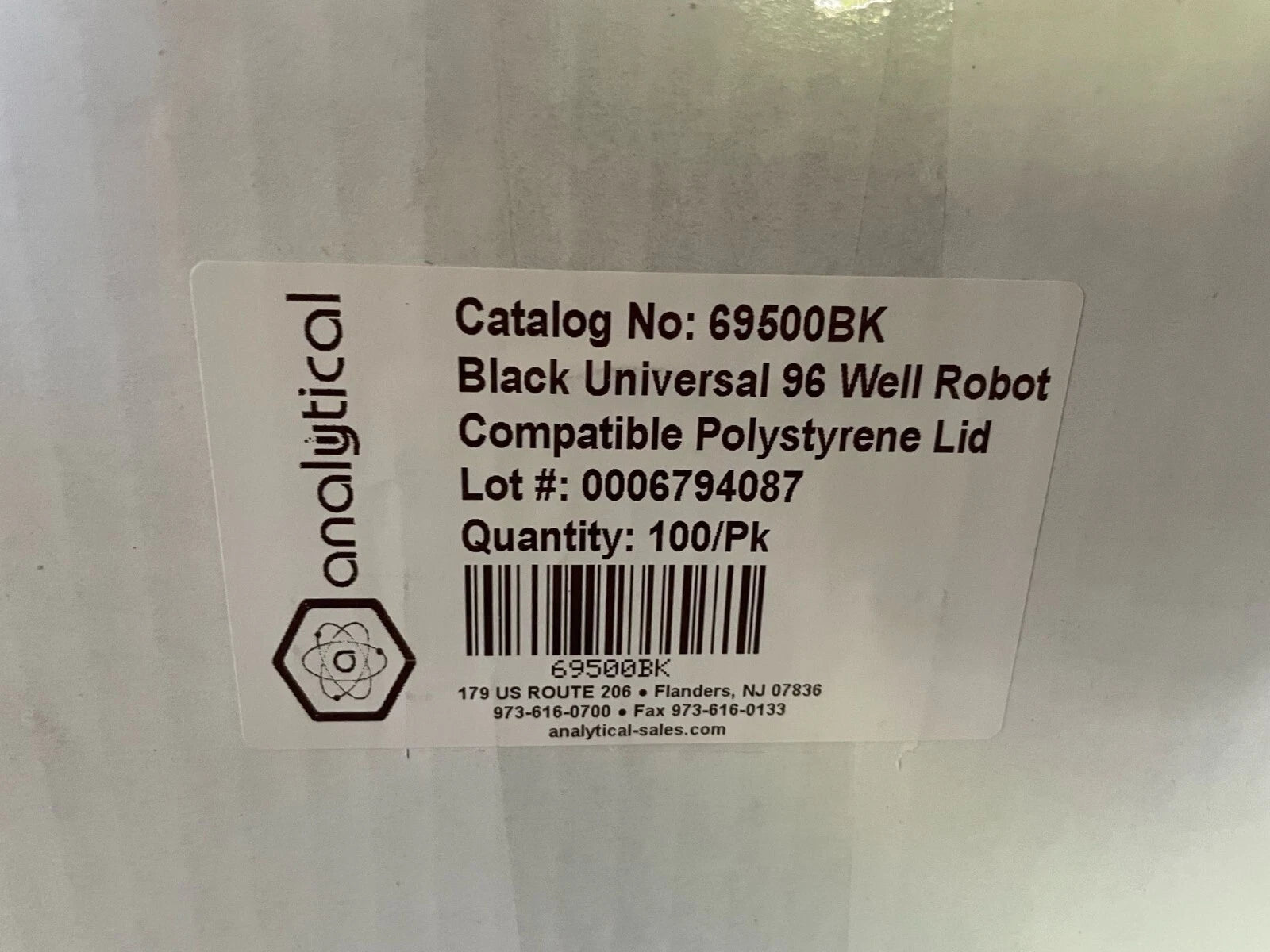 Analytical Reservoir Lid, Black Universal 96 Well Robot Ref. 69500BK 100/Pk