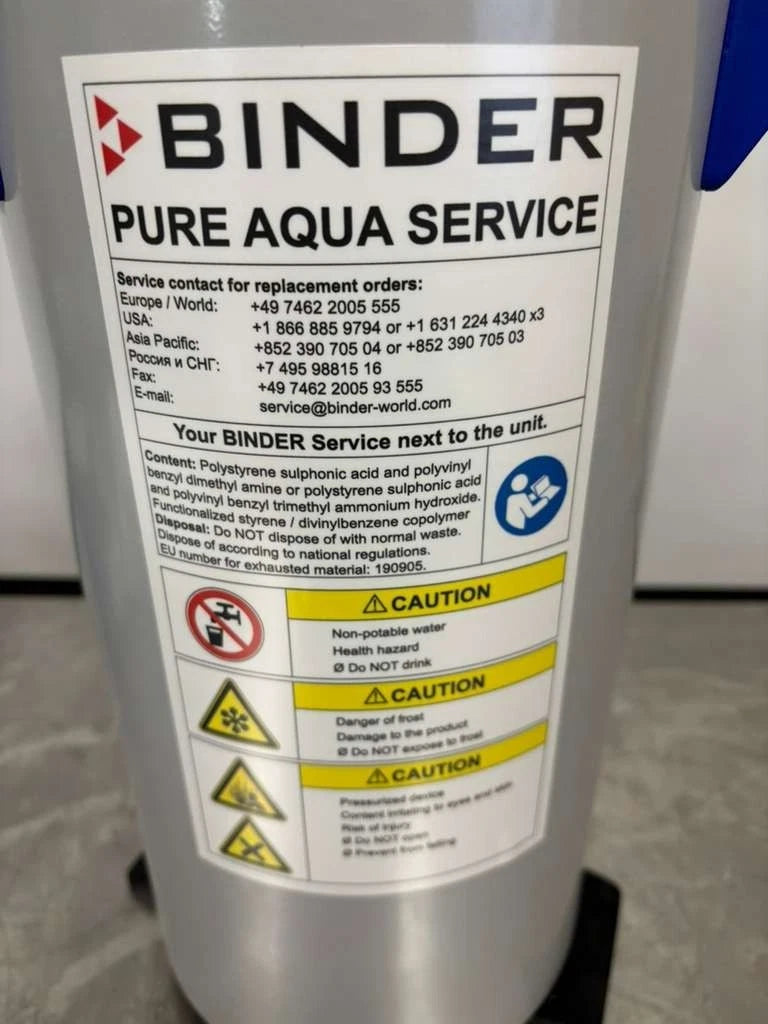 BINDER PURE AQUA SERVICE Water Treatment System P/N: 8012-0759