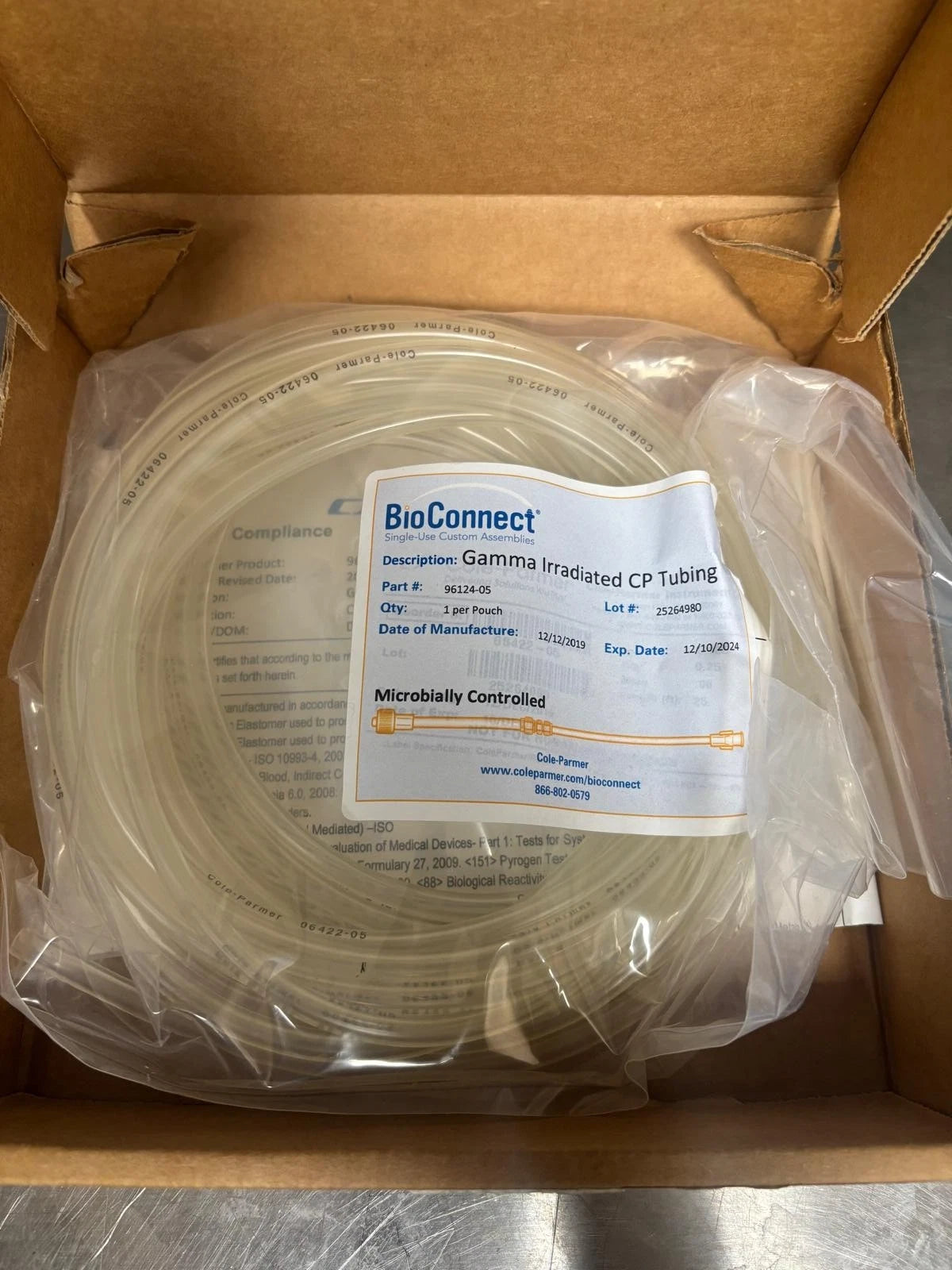 BioConnect/Masterflex I/P 96124-05 Gamma Irradiated CP Tubing 25 ft