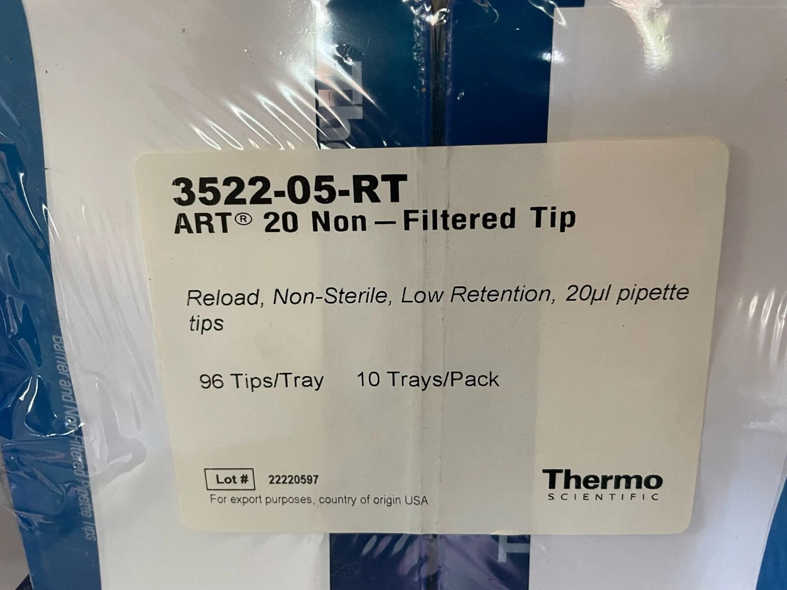 Thermo Scientific 3522-05-RT ART Reload System 20 μL Universal Fit Lot of 3