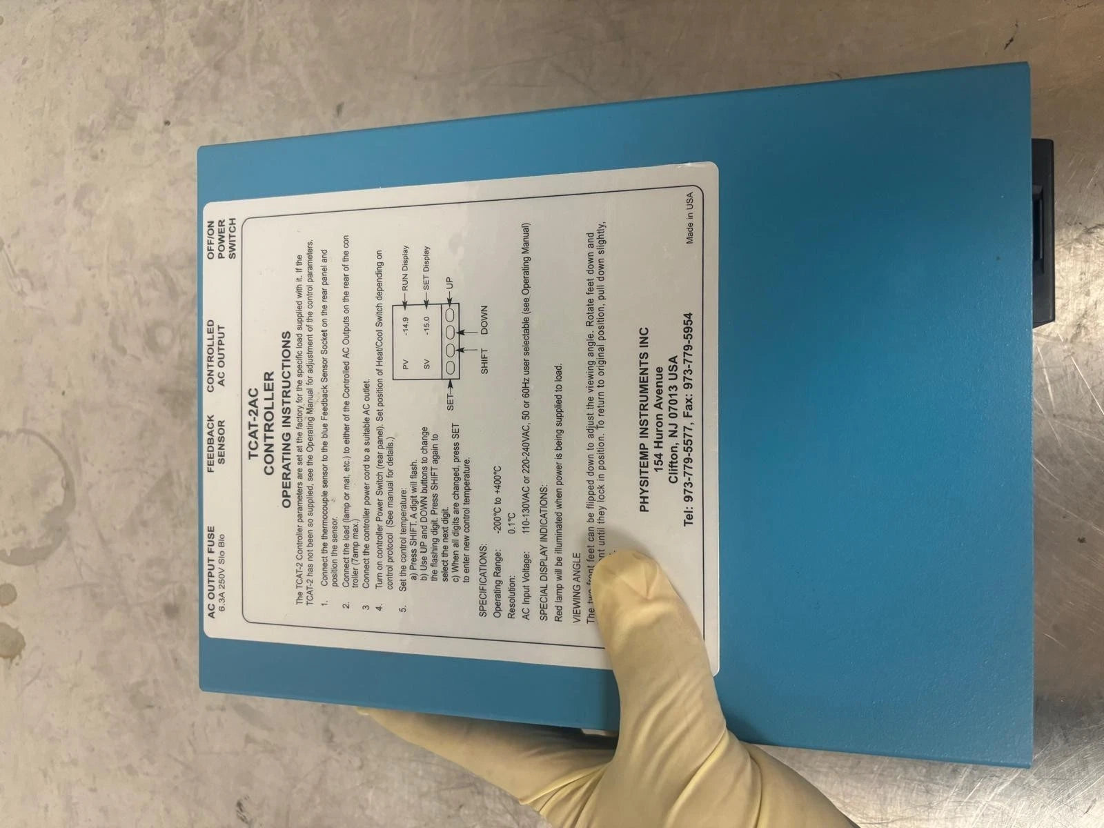 PHYSITEMP TCAT-2AC TEMPERATURE CONTROLLER -200ºC TO +400ºC