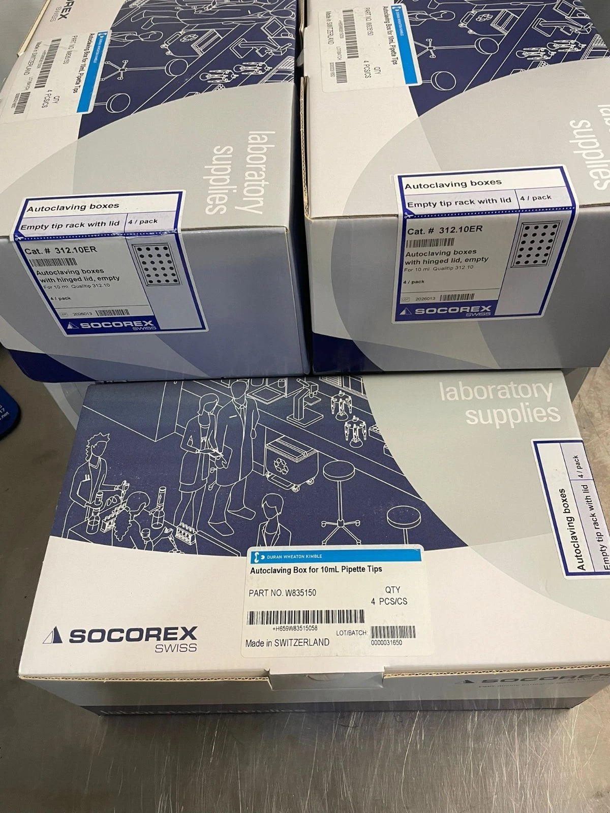 Thermo socorex autoclaving box for 10ml pipette tip w835150, 5 boxes