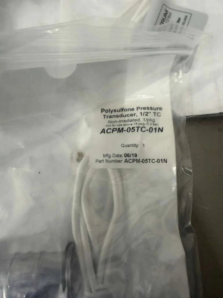 lot of 5 Repligen Polysulfone Pressure Transducer 1/2” TC, ACPM-05TC-01N