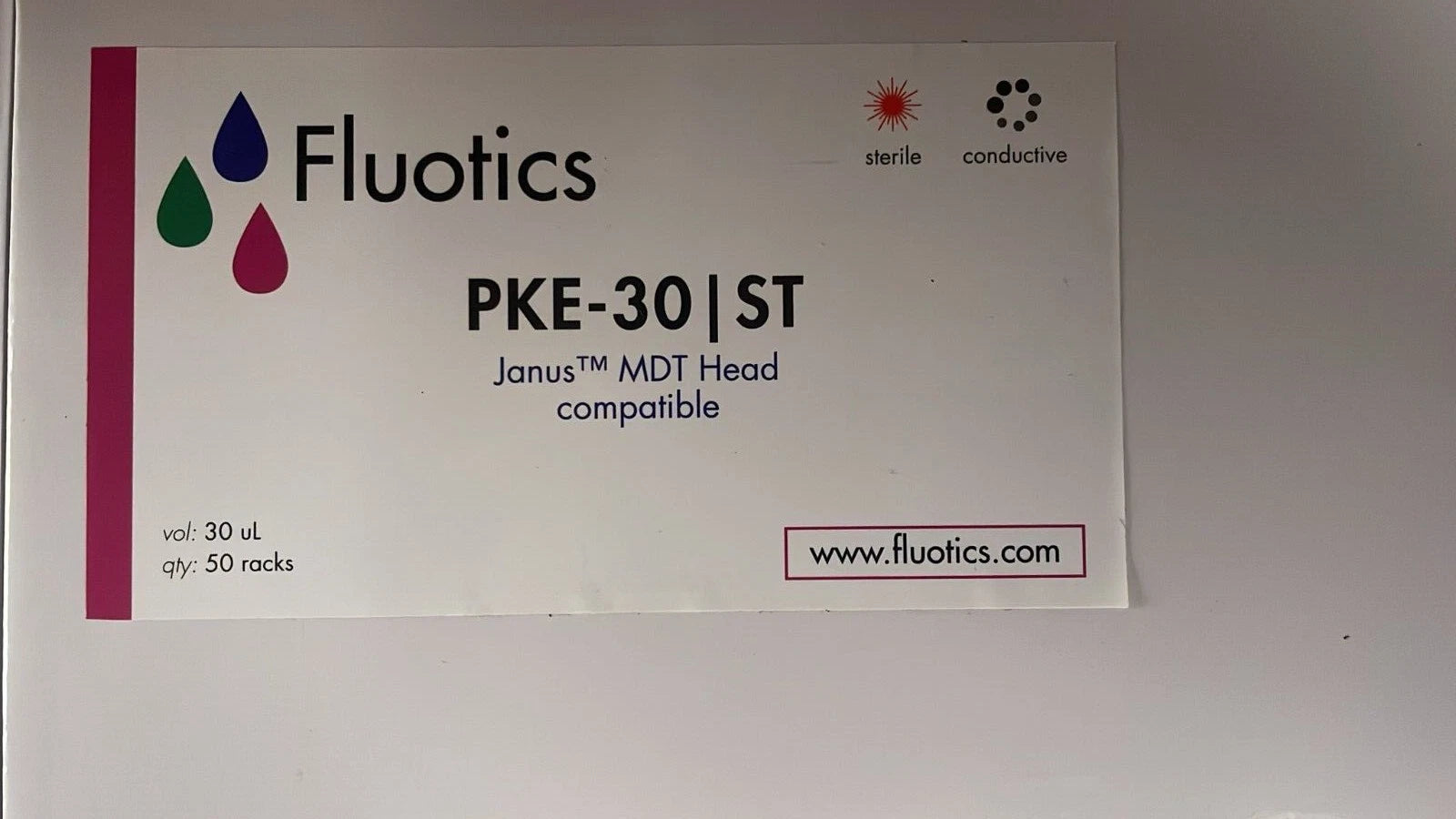 FLUOTICS 30μL PKE-30 |ST Janus MDT Head Pipette Tips (3,840/Box)