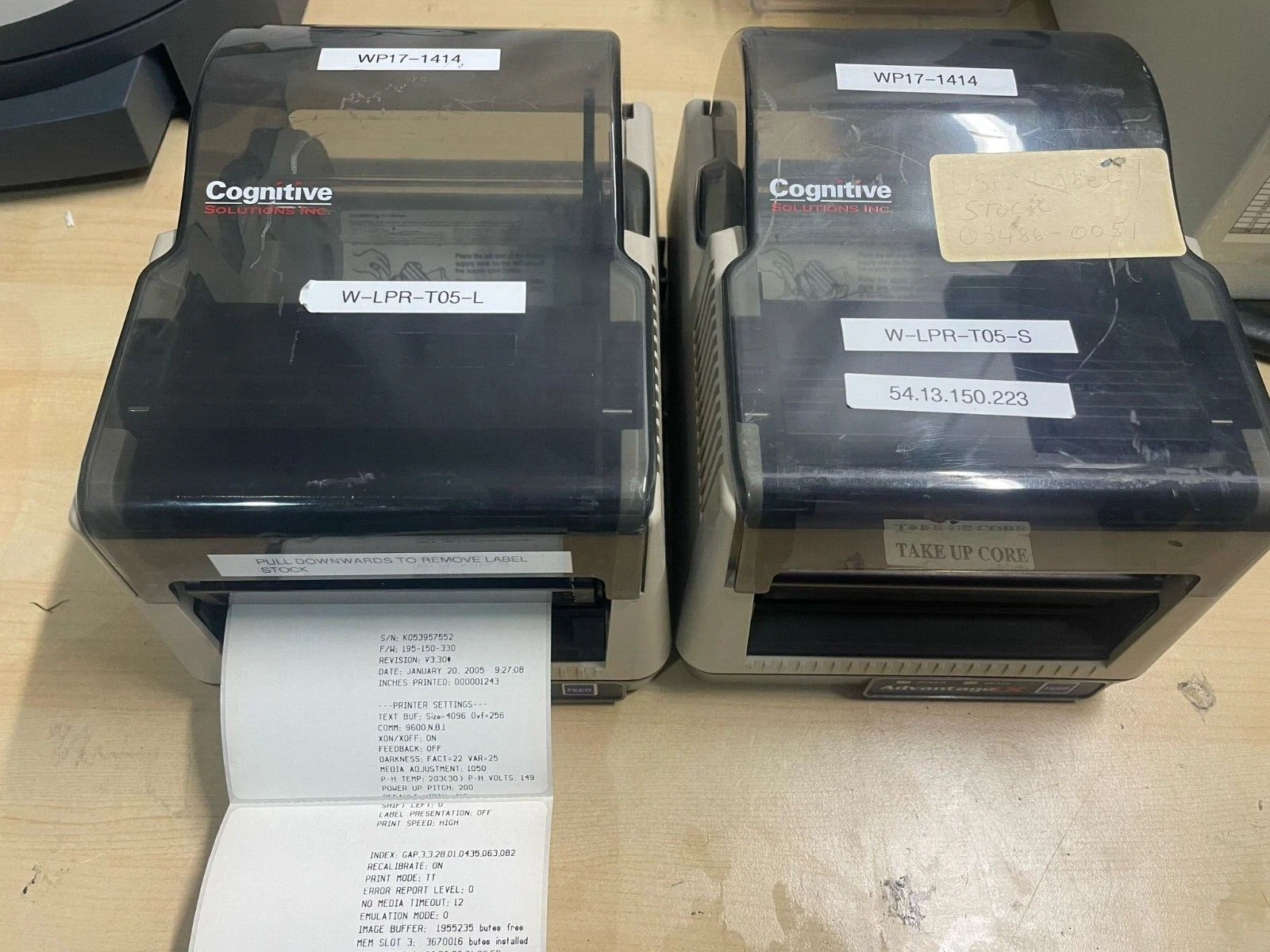 LOT OF 2 Cognitive LX LPT42-2043-006 Thermal Label Printer