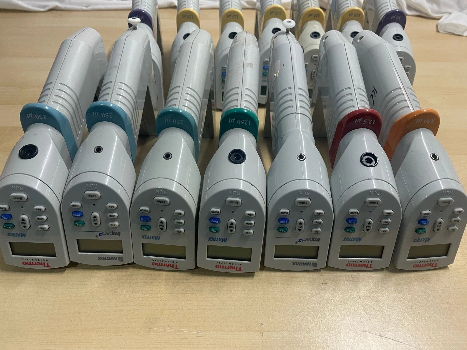 Lot of 14 - Thermo Matrix and Matrix 2 Electronic Multi-Channel Pipettes