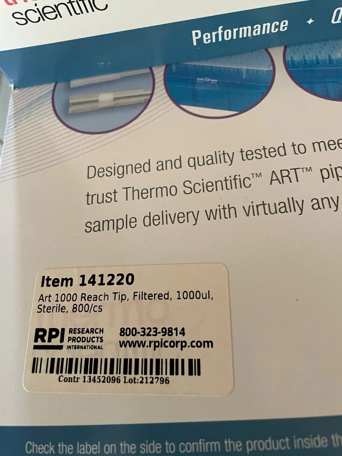 THERMO ART 1000µL Reach Aerosol Pipette Tips XL sterile 2079 lot of 3 boxes