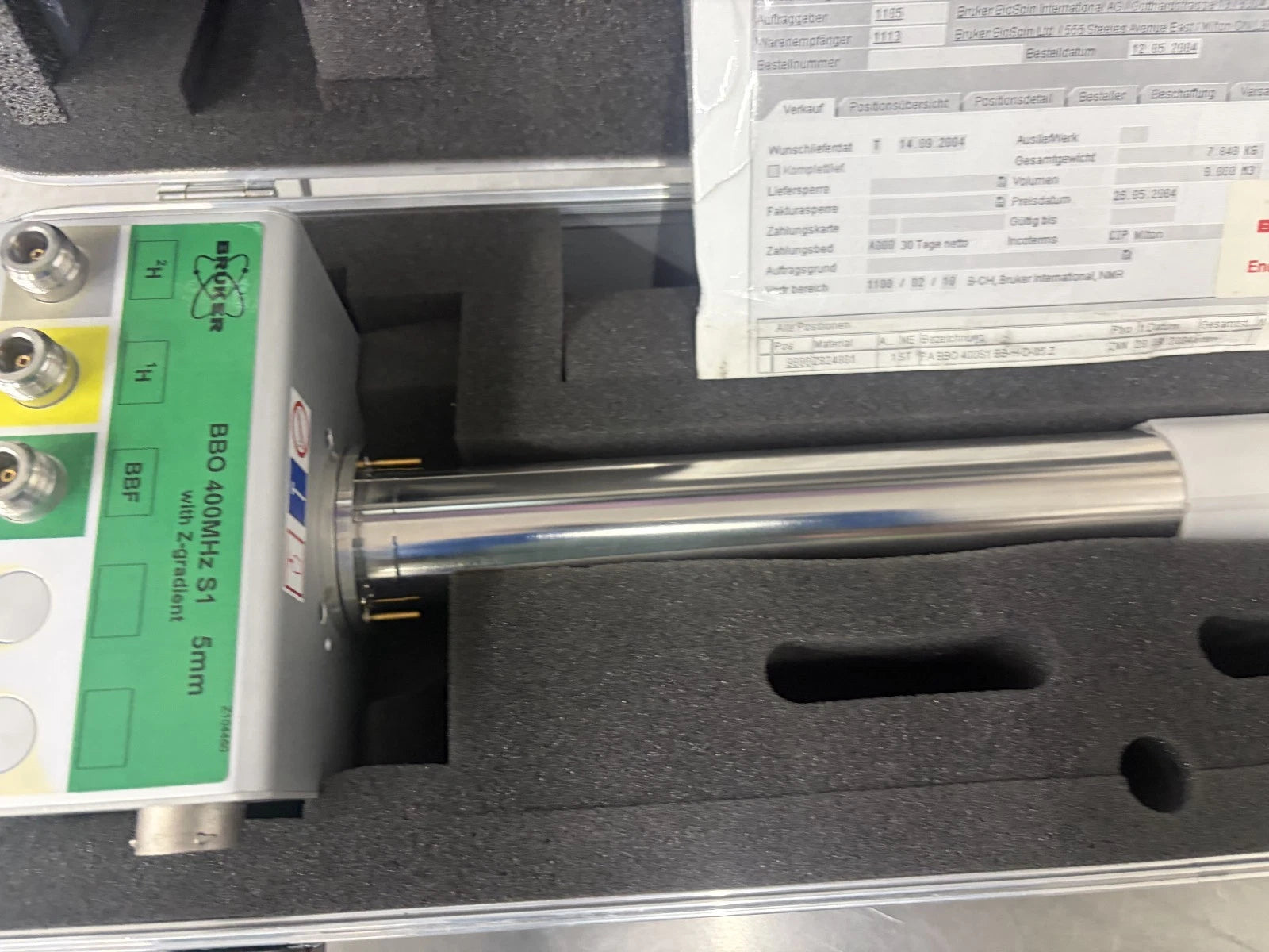 Bruker BBO 400MHz S1 5mm NMR Probe with Z-Gradient & Test Results