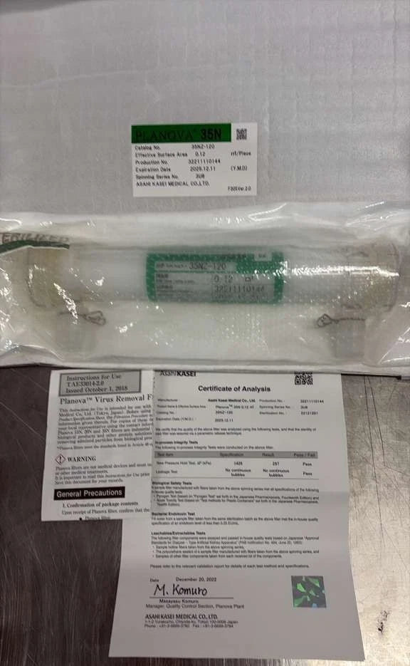 Asahi Kasei Planova 35N Virus Removal Filter 0.12 m2 35NZ-120 NewSealed EXPIRED