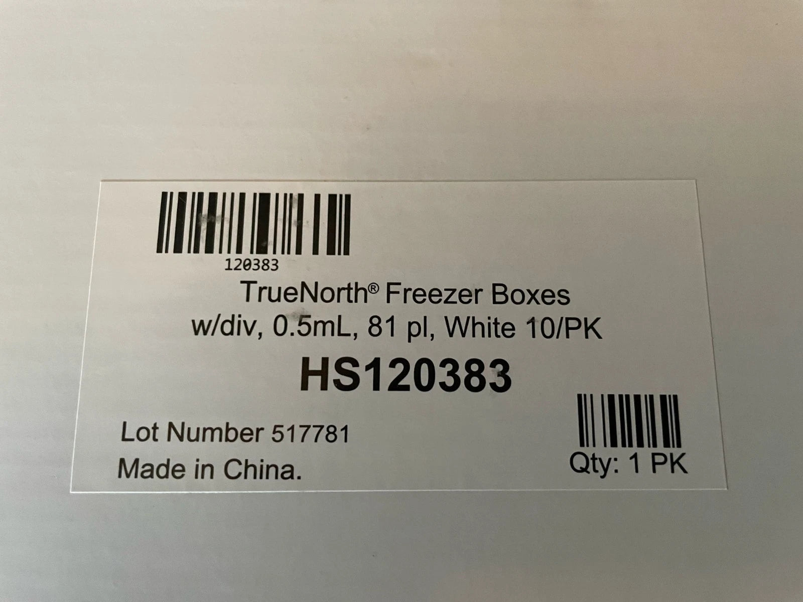 TrueNorth Freezer Boxes w/div, 0.5 mL,81 pl, White 10/PK Brand New Sealed Box