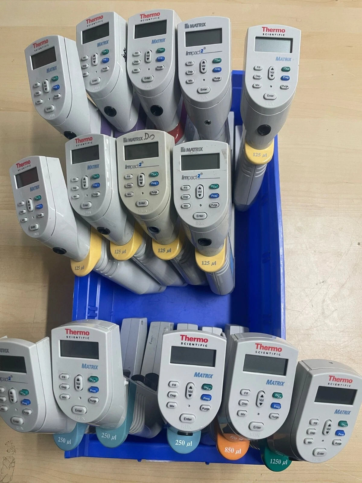 Lot of 14 - Thermo Matrix and Matrix 2 Electronic Multi-Channel Pipettes