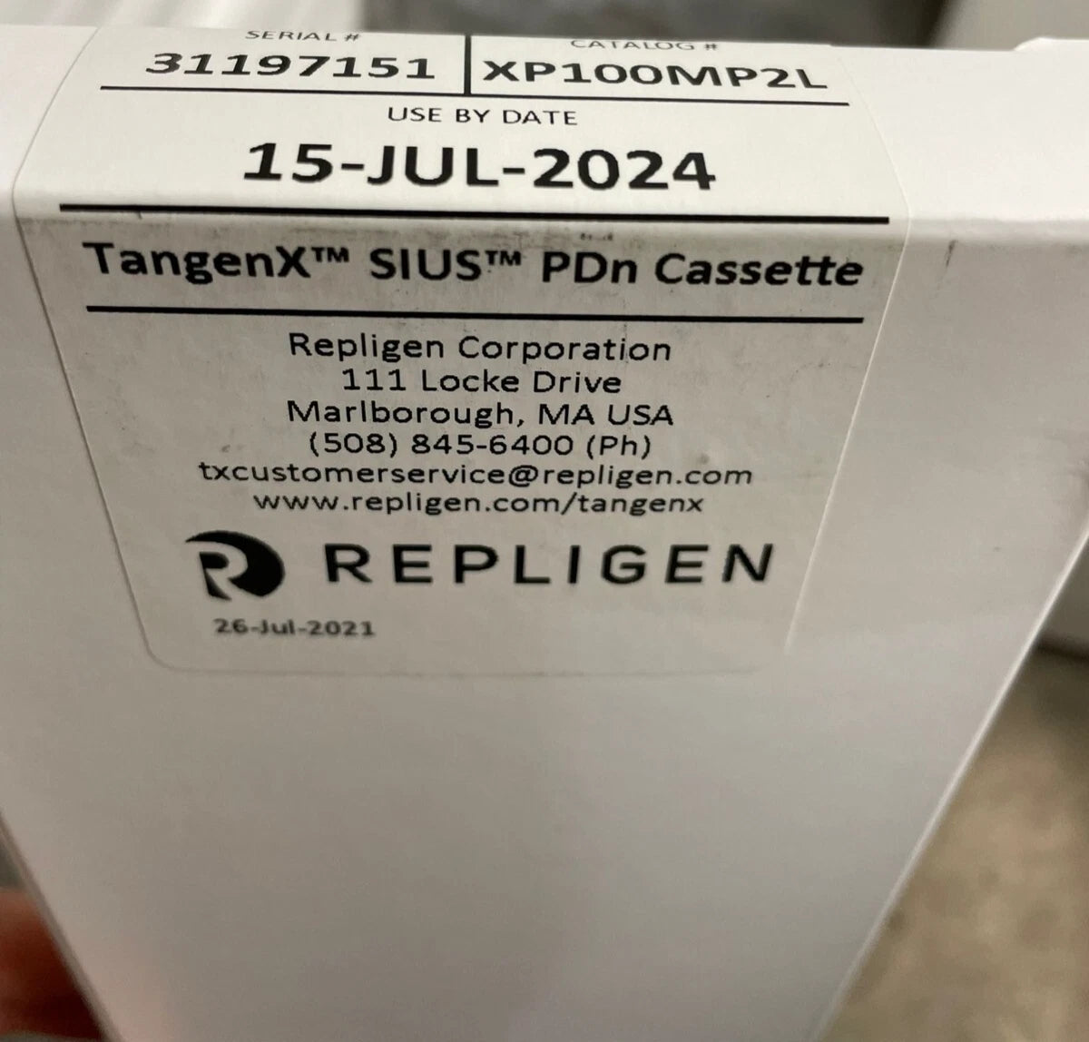 REPLIGEN TangenX SIUS PDn Cassette 0.02m2 (LP) HyStream 100kD XP100MP2L sealed