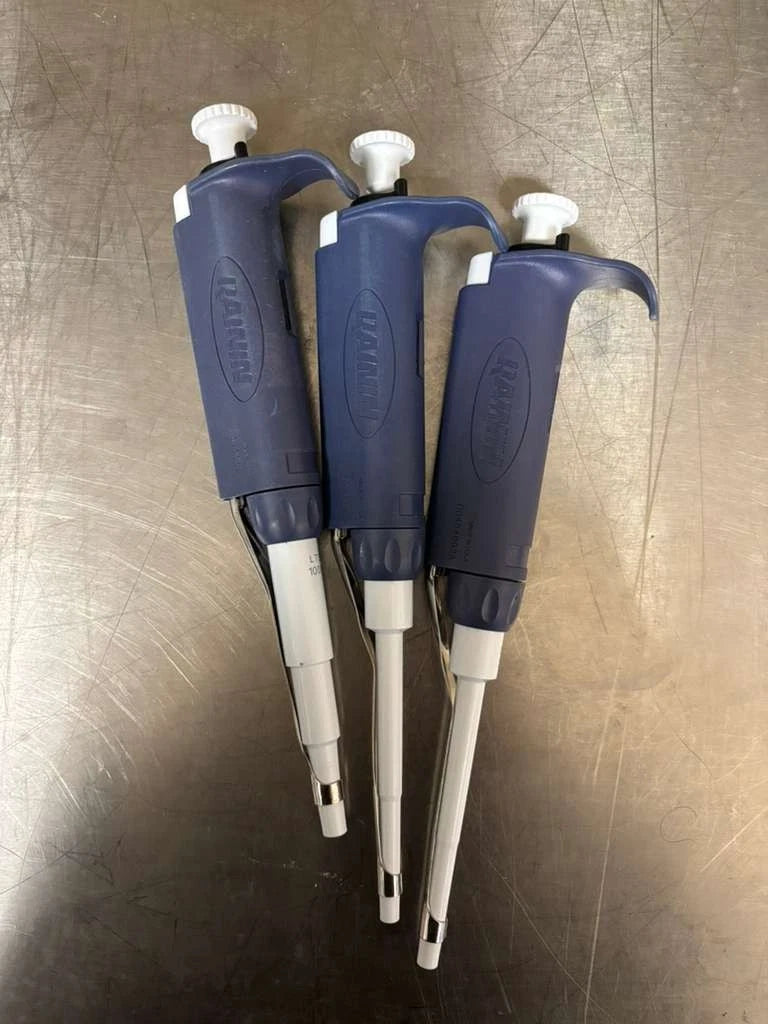 Set of 3 Rainin Pipet-Lite LTS Single Channel Manual Pipette L:200-300-1000