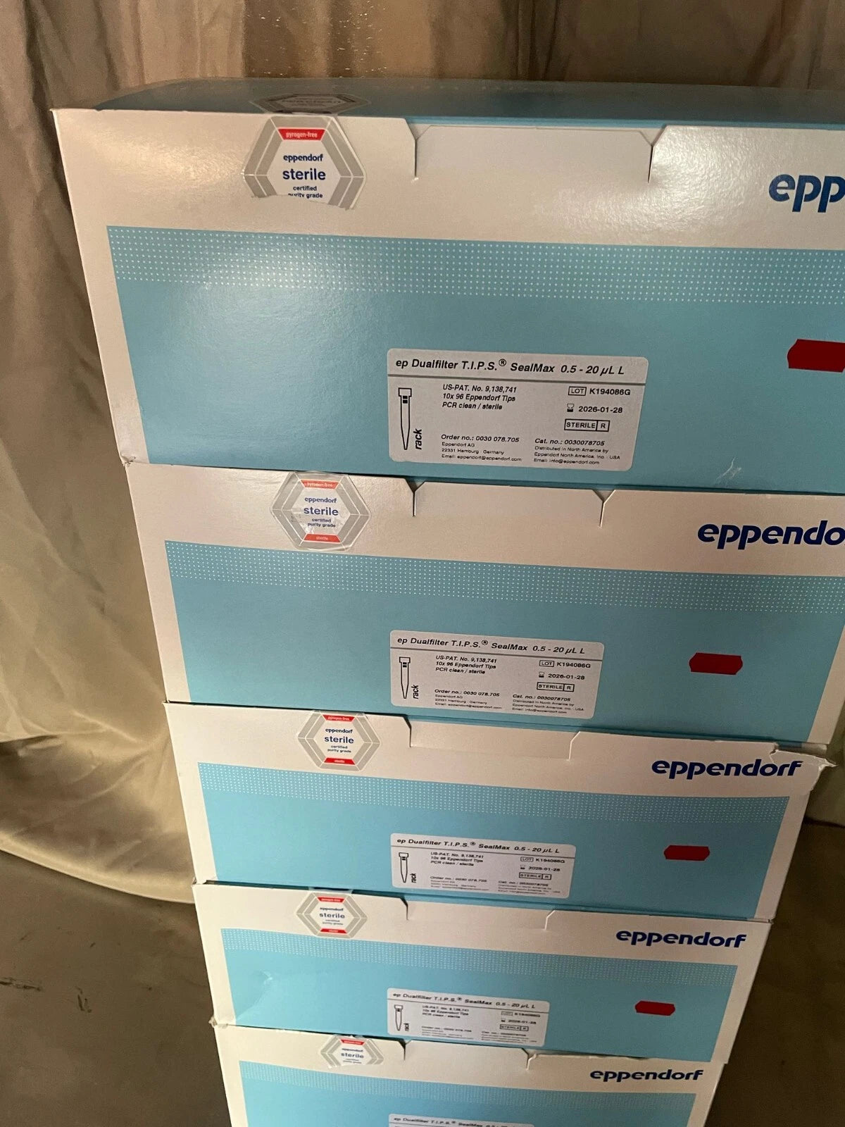 Eppendorf 0030078705 ep Dualifilter T.I.P.S SealMax 0.5-20 µL - lot of 5 Boxes