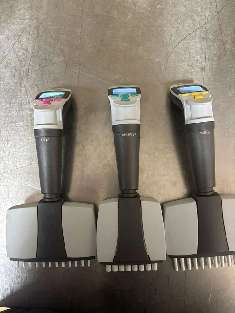 Set Of 3 THERMO SCIENTIFIC FINNPIPETTE 8 and 12Channel Electronic DigitalPippete