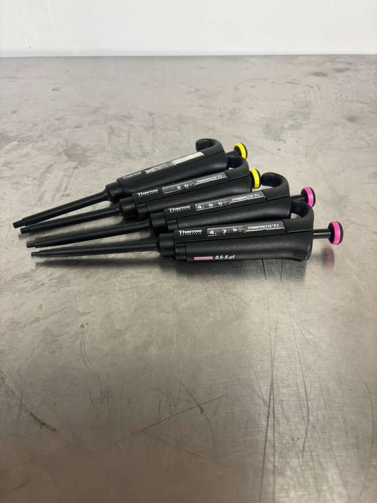 Set Of 4 Thermo Scientific Finnpipette F2 Single Channel Pipettes