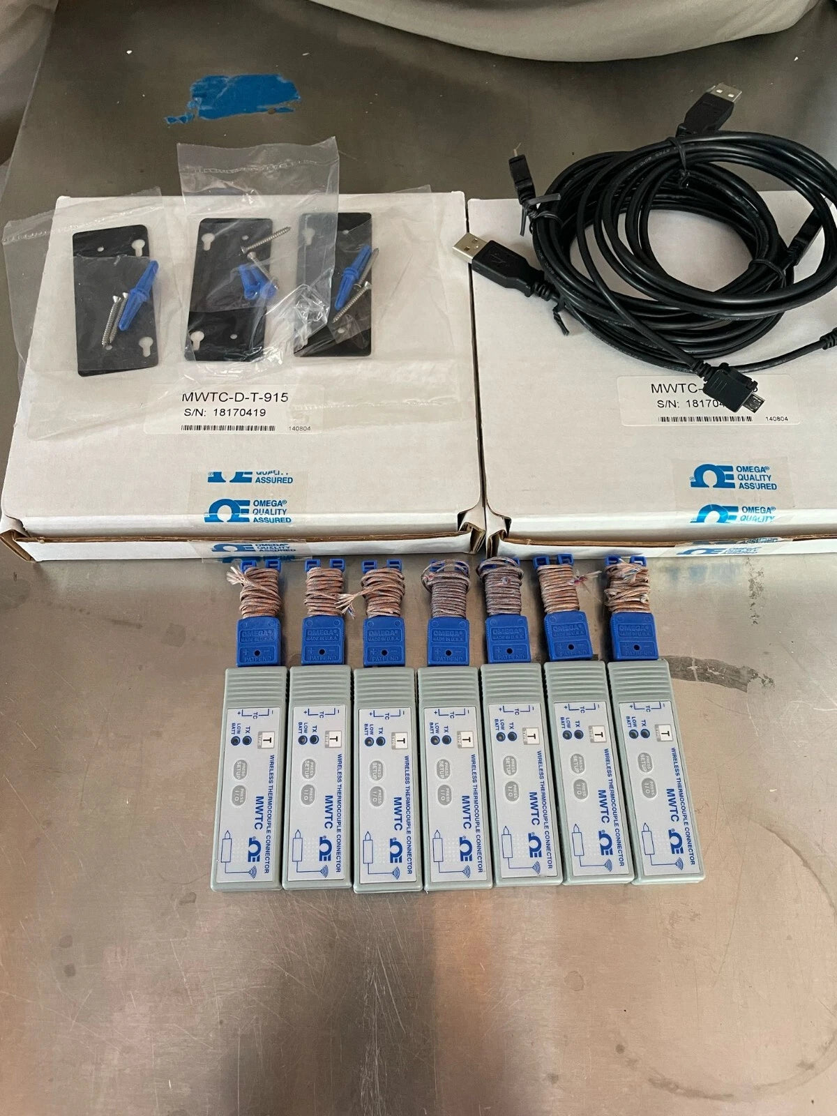 OMEGA ENGINEERING MWTC-D-T-915/N / MWTCDT915N lot of 7 USED