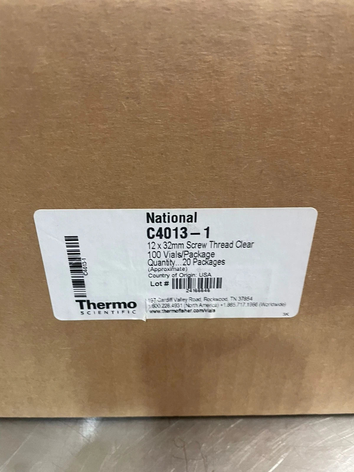 Thermo National Scientific C4013-1 12 x 32mm Screw Thread Vials box with 20 pack