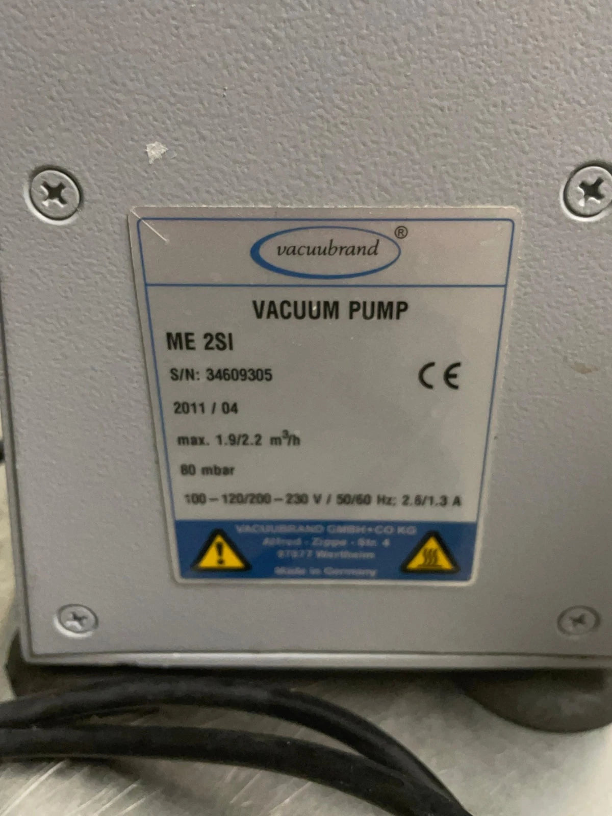 VACUUBRAND ME 2SI DIAPHRAGM VACUUM PUMP 30 days Warranty