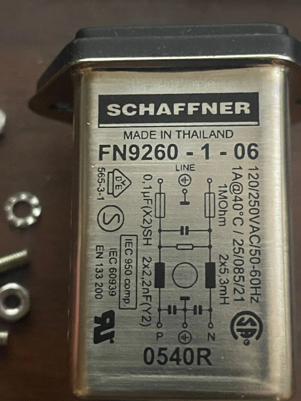 Noise filter Schaffner FN9260-1-06 - Millipore Milli-Q A10 TESTED WORKING