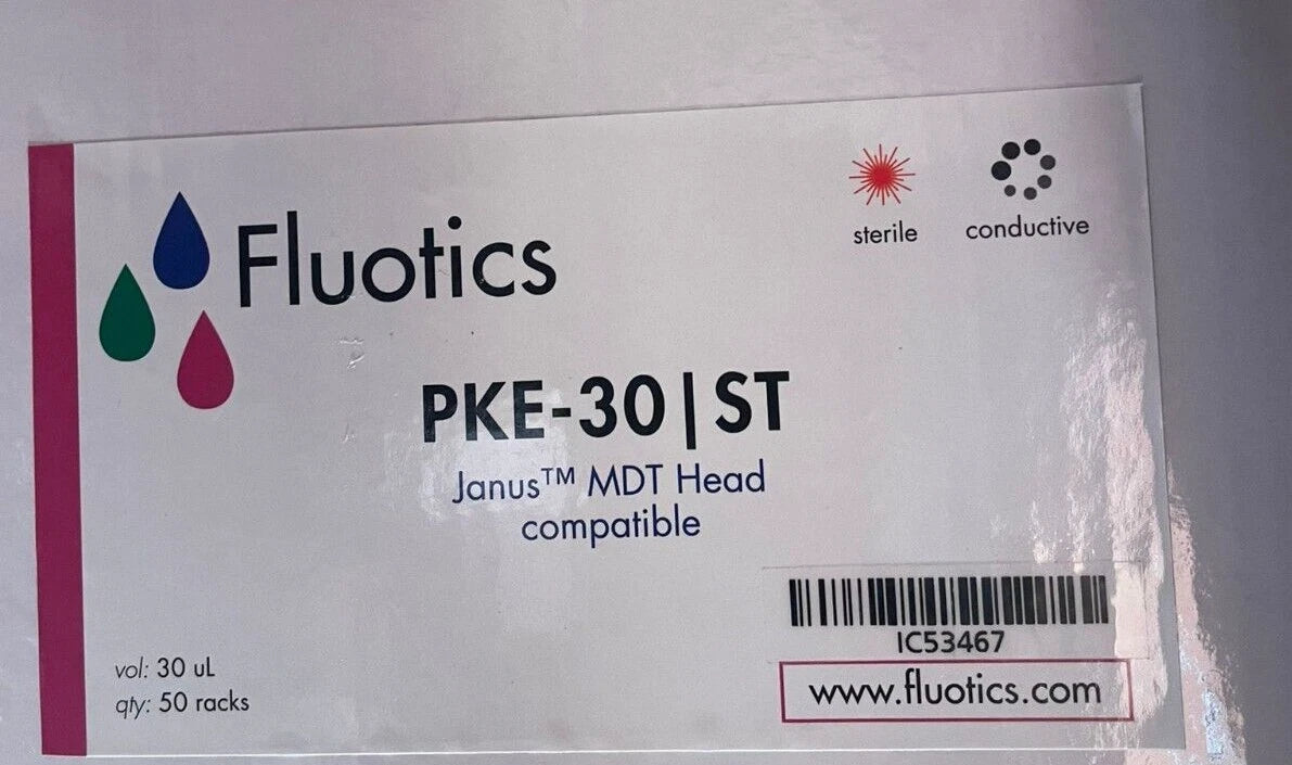 FLUOTICS 30μL PKE-30 |ST Janus MDT Head Pipette Tips 50 Racks