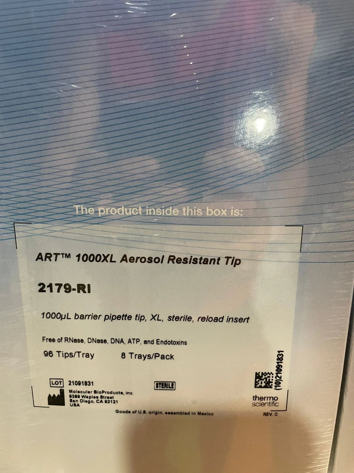 lot2 Thermo Scientific ART 1000 XL REACHBarrier Tip 2179-RI pipette tips 1000ul