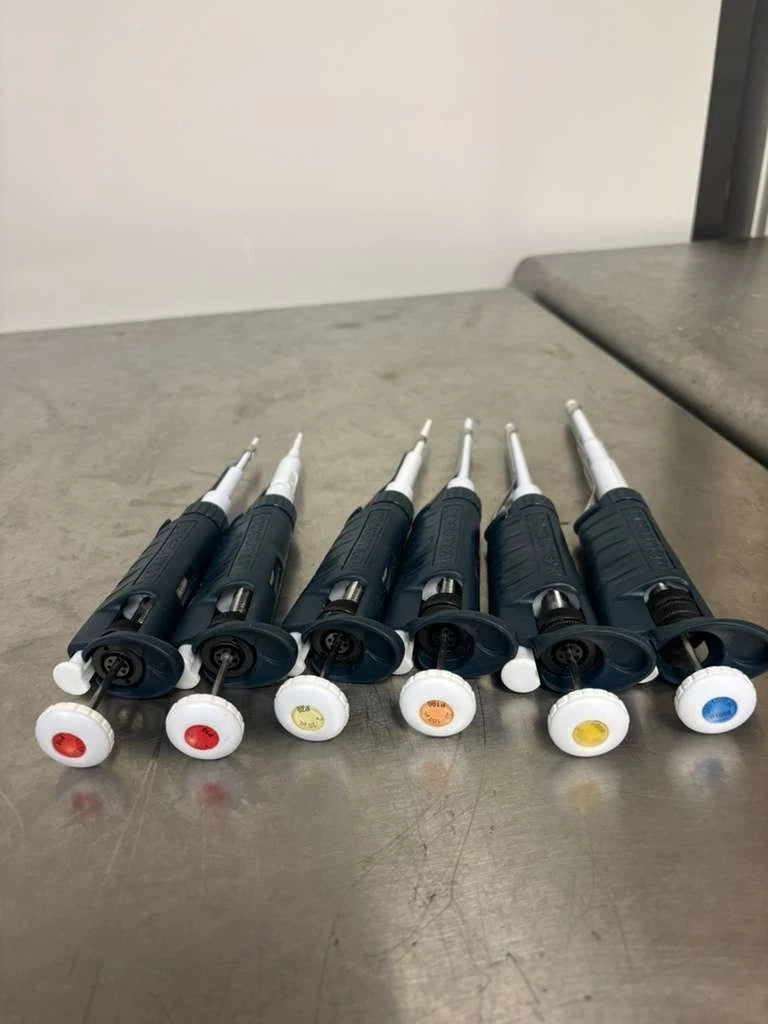 Set OF 6 Gilson Pipetman Pipette P10 P20 P100 P200 P1000