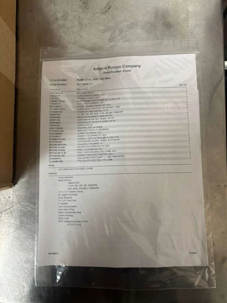 Ampco Pumps Company AC/AC+ C114-DG-056C