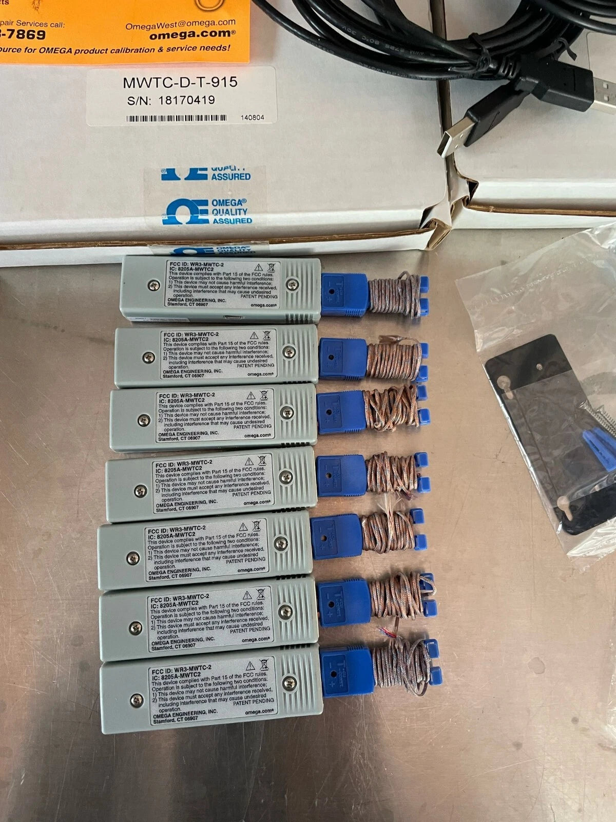 OMEGA ENGINEERING MWTC-D-T-915/N / MWTCDT915N lot of 7 USED