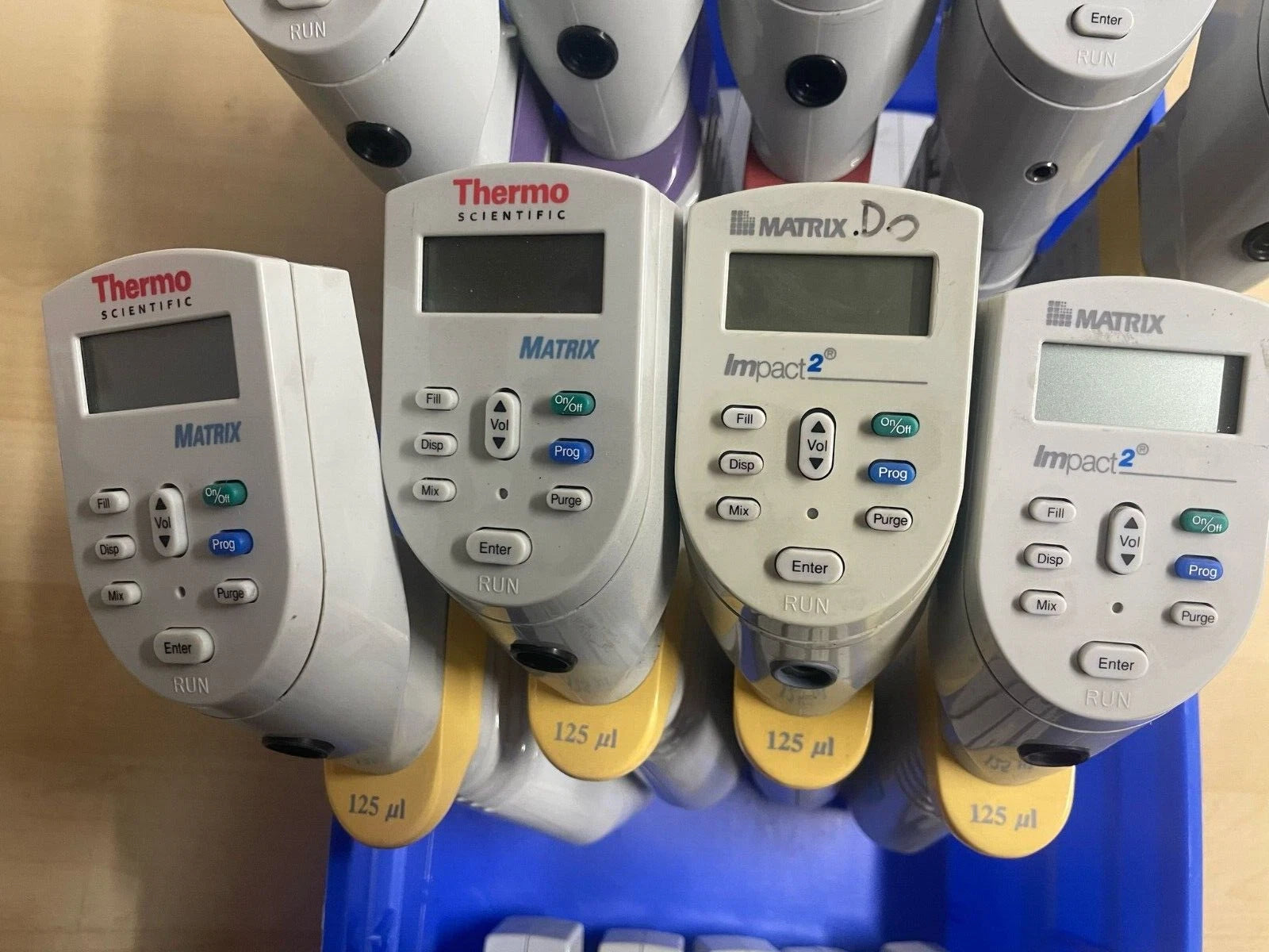 Lot of 14 - Thermo Matrix and Matrix 2 Electronic Multi-Channel Pipettes