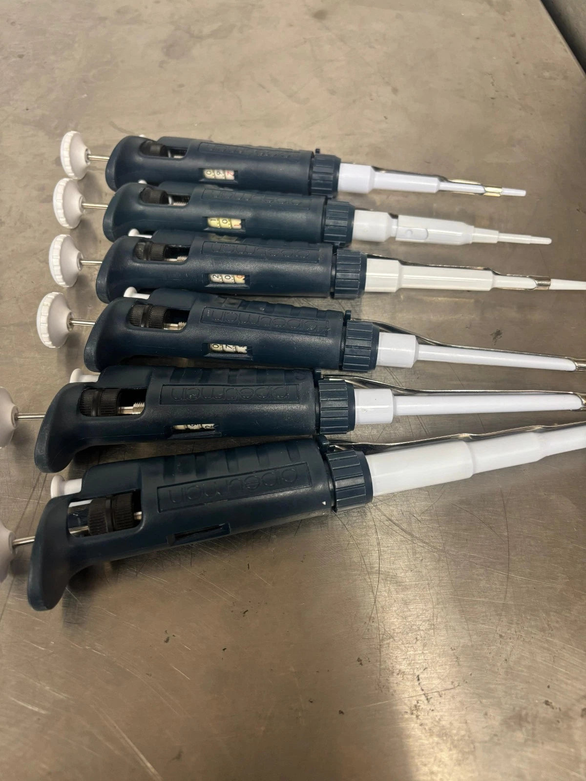 Set OF 6 Gilson Pipetman Pipette P10 P20 P100 P200 P1000