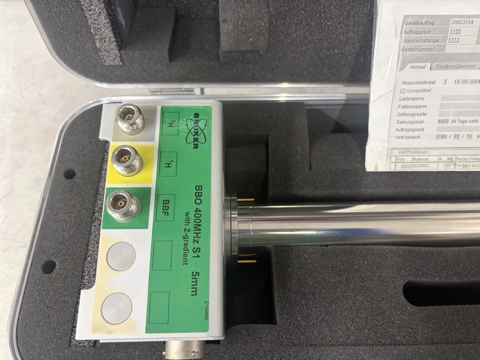 Bruker BBO 400MHz S1 5mm NMR Probe with Z-Gradient & Test Results