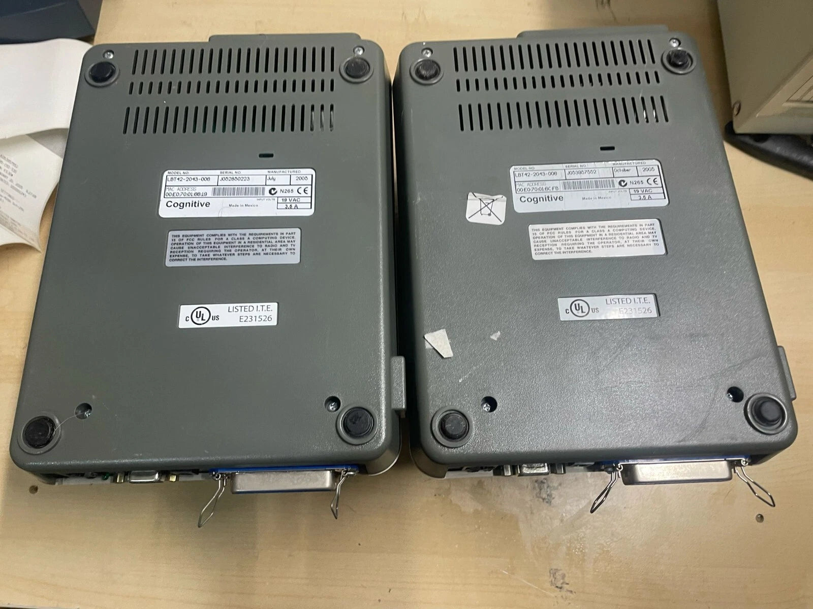 LOT OF 2 Cognitive LX LPT42-2043-006 Thermal Label Printer