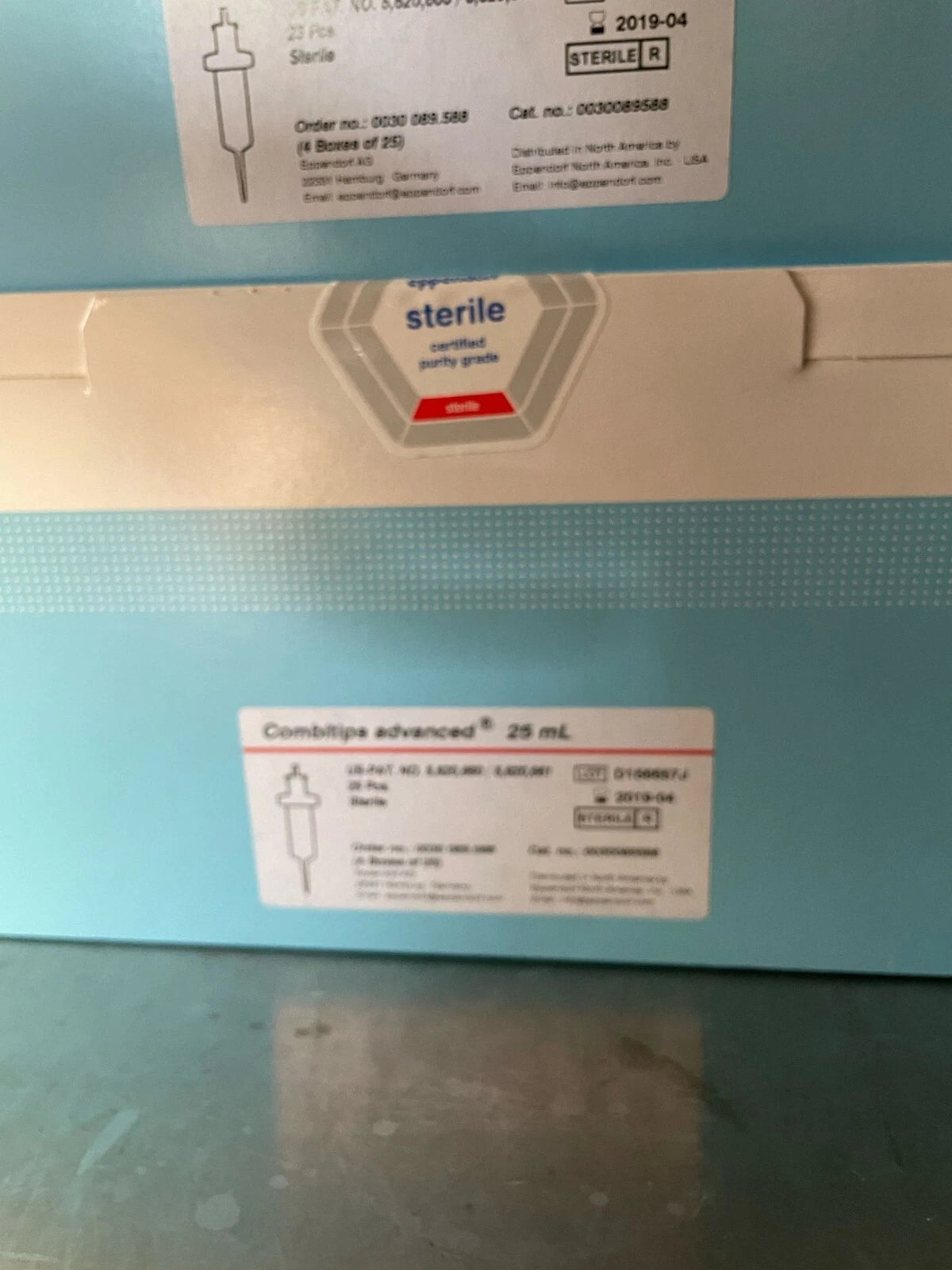 EPPENDORF 25mL Combitips Advanced Pipette Tips Sterile Red 0030089588 lot of 2
