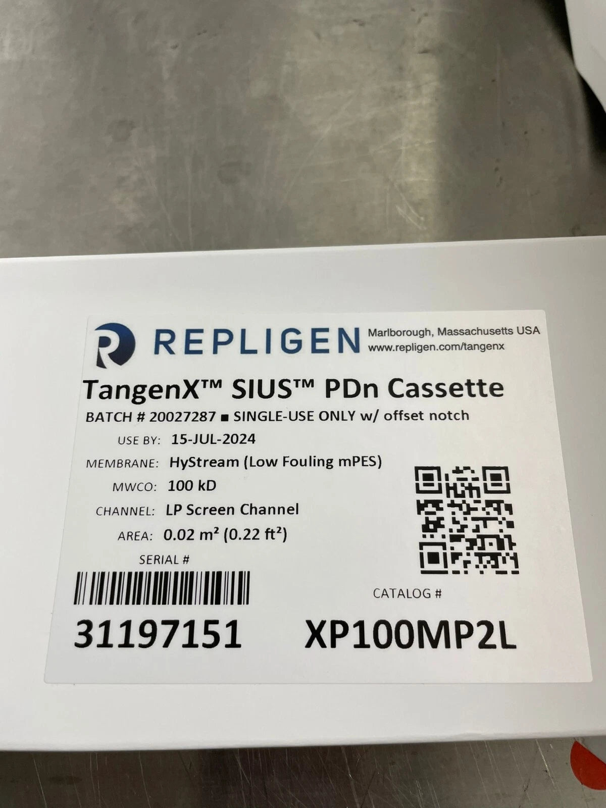 REPLIGEN TangenX SIUS PDn Cassette 0.02m2 (LP) HyStream 100kD XP100MP2L sealed