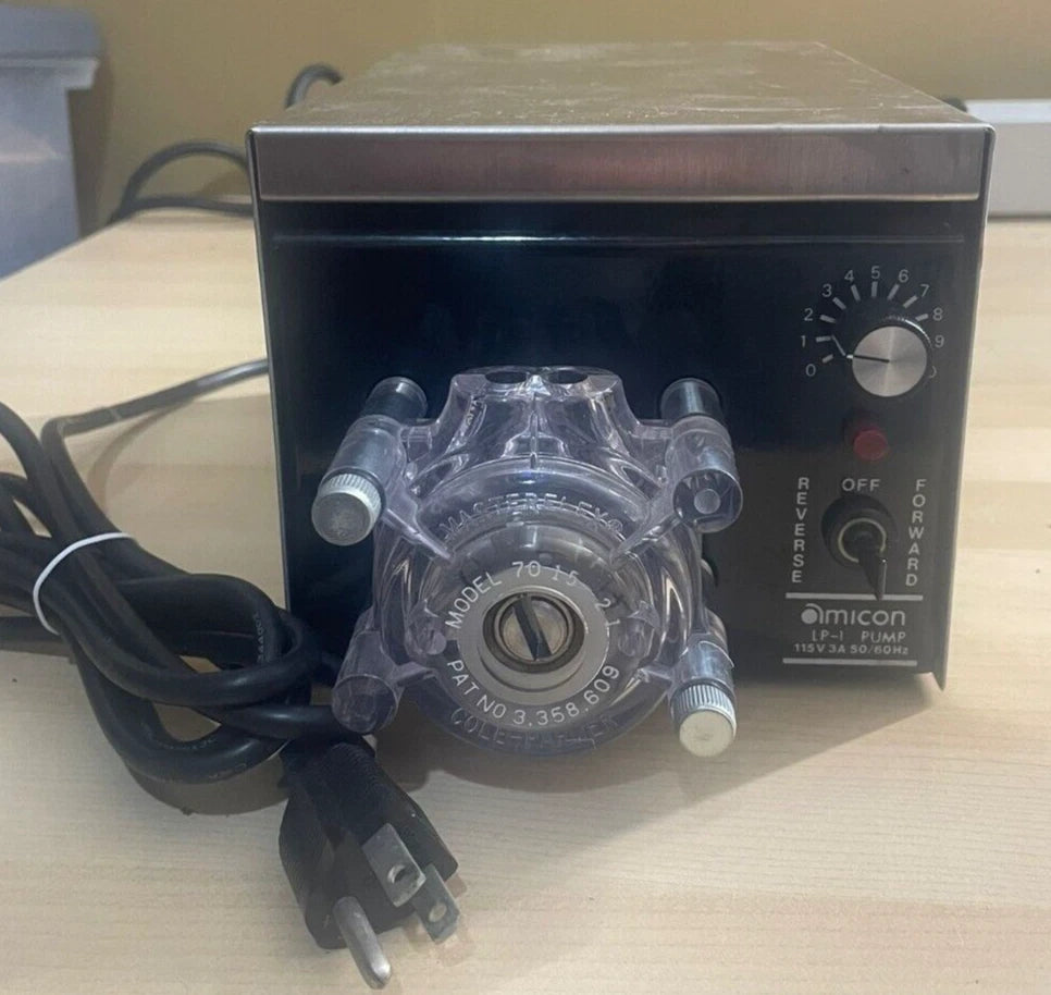 Amicon Model LP-1 Peristaltic Pump + Cole Parmer Pump Heads 7015-21 TCF10#1082