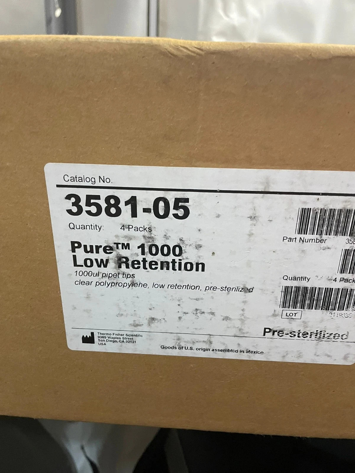 Thermo Molecular BioProductsPure 100 µL -1000 µL Pipet Tips 3581-05 1 case