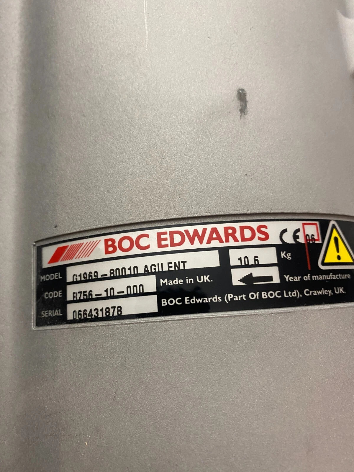BOC Edwards Turbomolecular Vacuum Pump Agilent G1969-80010 BOKEN