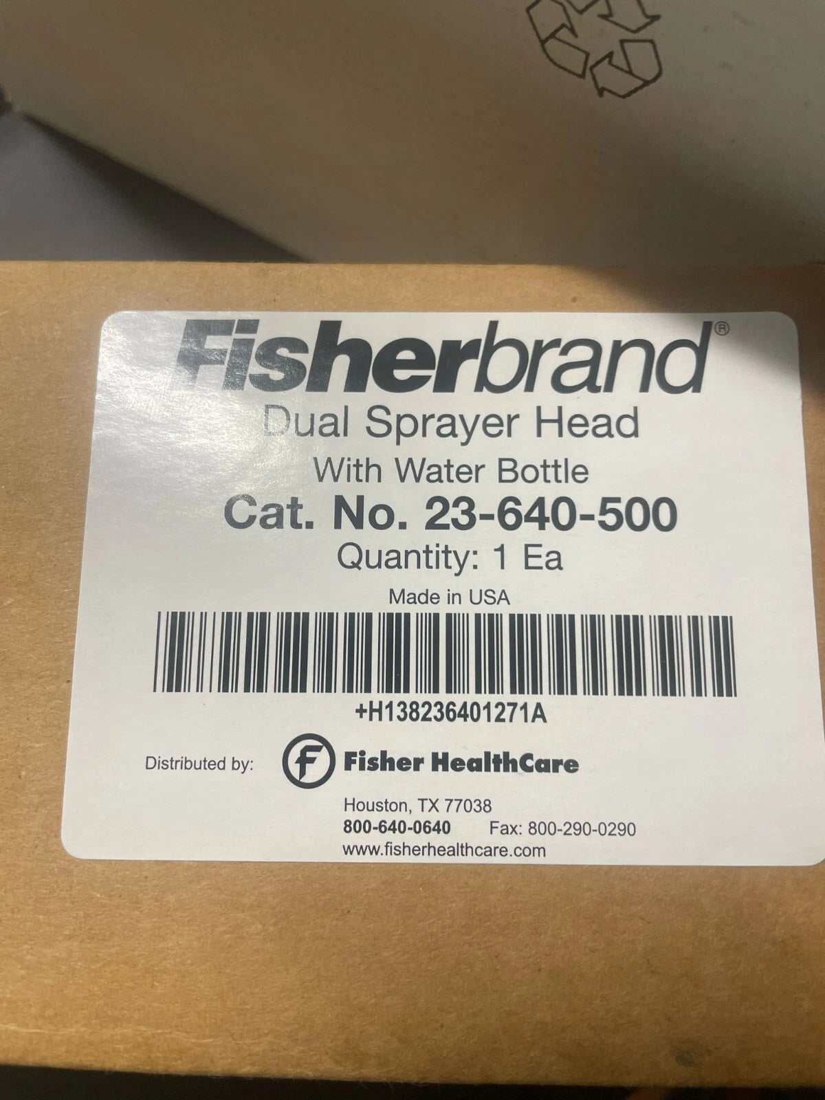 Fisherbrand Fisher Cat. No. 23-640-500 Dual Sprayer Head w/ Water Bottle
