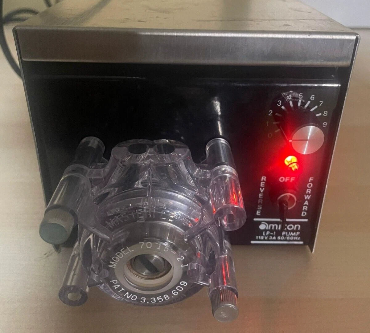 Amicon Model LP-1 Peristaltic Pump + Cole Parmer Pump Heads 7015-21 TCF10#1082
